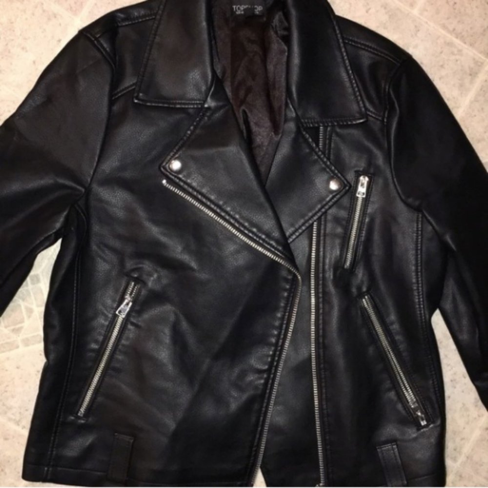 Black Faux leather Topshop jacket [Like New]